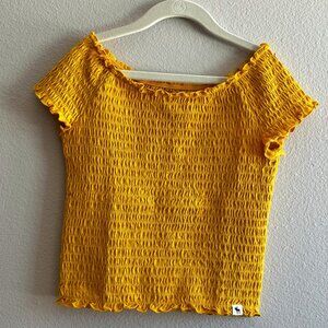 abercrombie kids Tshirt Off shoulder yellow size 9/10